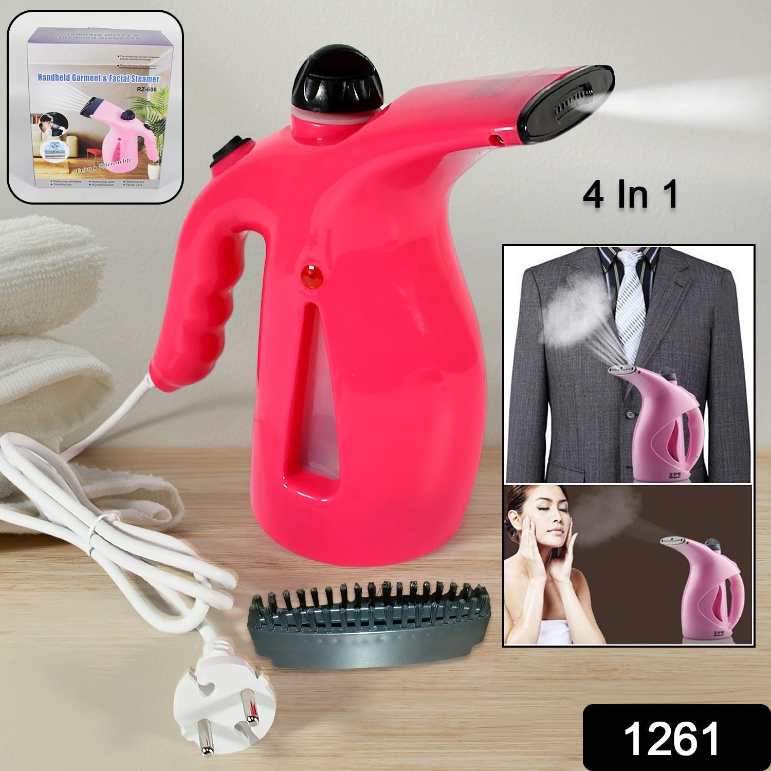 Portable 4 in 1 Handheld Garment Steamer & Facial Steamer Electric Iron Steam Portable Handy Vapor Steamer Portable 4 in 1 Handheld Garment Steamer & Facial Steamer Electric Iron Steam Portable Handy Vapor Steamer